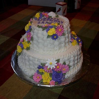 Basketweave Birthday Cake