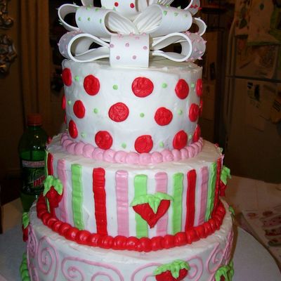 Girls Birthday Pink Red Cake