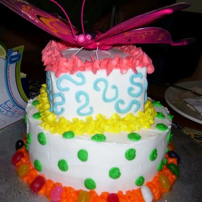 Birthday Butterfly Tierd Cake