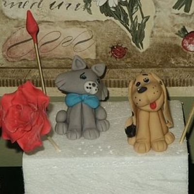 Gum Paste Cat And Dog