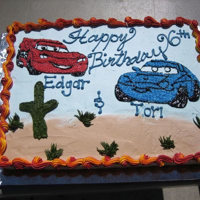 Cars Couple Birthday Cake