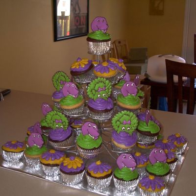 Barney Cupcakes