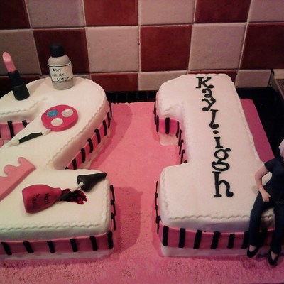 Girls Number 21 Cake