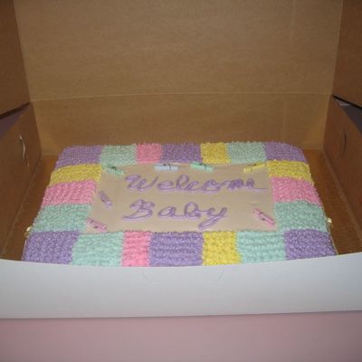 Quilt Baby Shower Cake