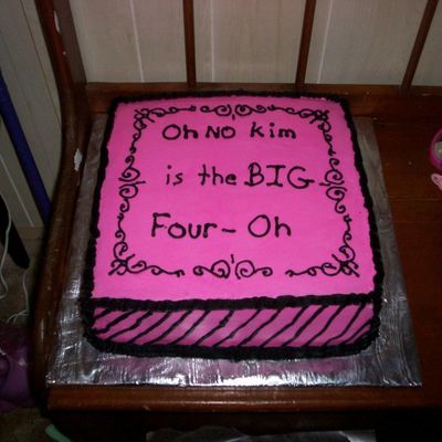 A Pink And Black 40Th B-Day Cake