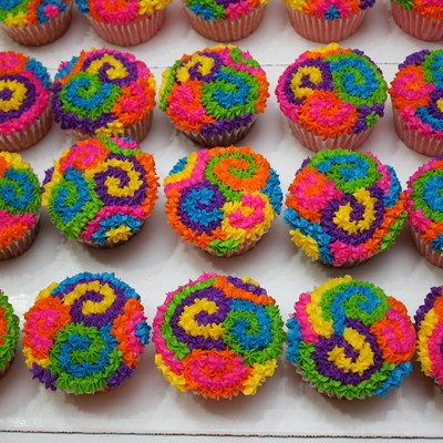 Tie Dye Cupcakes