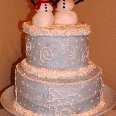 Snowflake/ Snowman Cake