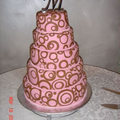 Pink With Brown Circles