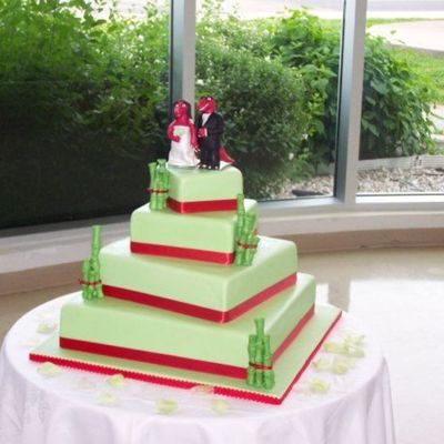 4 Tier Raptor Wedding Cake With Bamboo