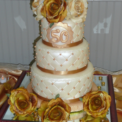 Golden Anniversary Cake