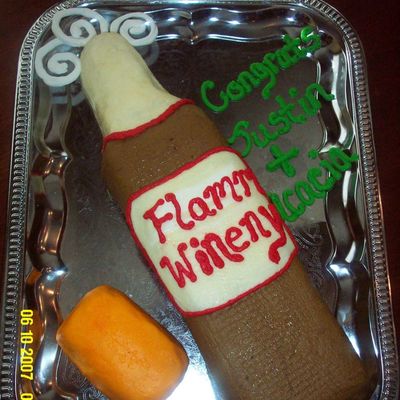 Wine Bottle And Cheese-Cake