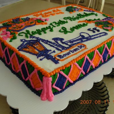 Mardi Gras Birthday Cake, Angle Shot