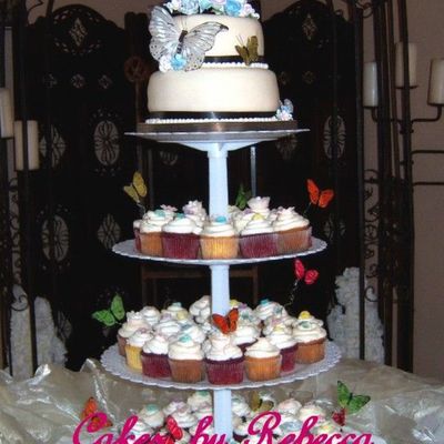 Butterfly Wedding Cake/cupcake