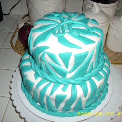 Turquoise Zebra Print
