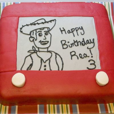 Toy Story Etch-A-Sketch Woody Cake