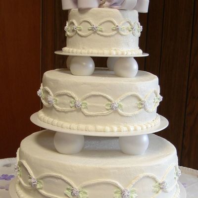 Lavender Bow Wedding Cake