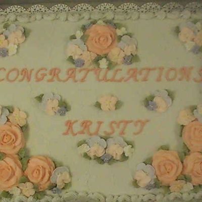 Peach Roses Pansies Wedding Shower