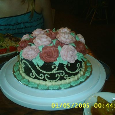 Chocolate And Roses Birthday Cake