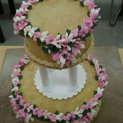 Pink Flowers Round Wedding