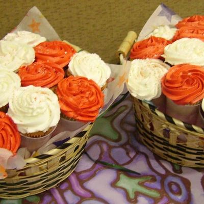 Red And White Cupcake Bouquets
