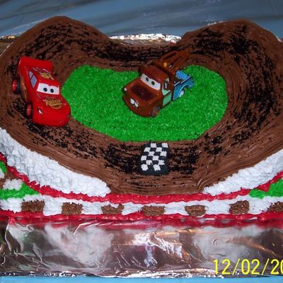 Racetrack Cake With Cars Characters