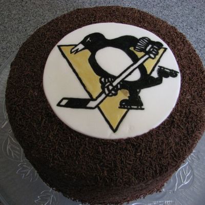 Hockey Puck Birthday Cake