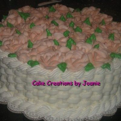 Basket Weave With Roses