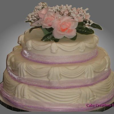 Fondant Swags With Pink Roses