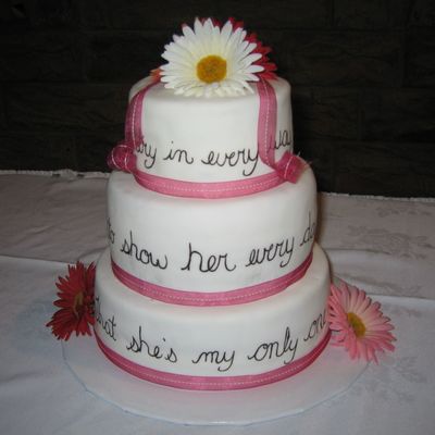 Gerbera Lyrics Wedding Cake