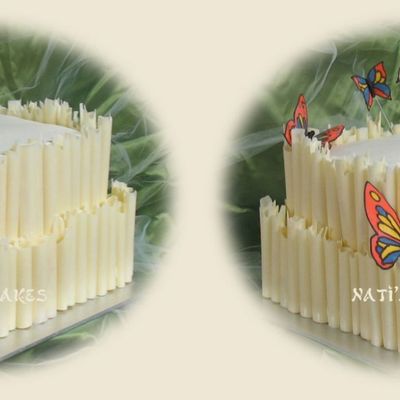 White Chocolate Curls Cake