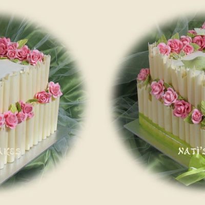 White Chocolate And Roses Wedding Cake