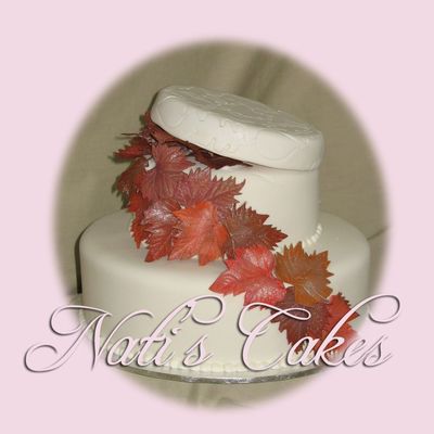 Autumn Leaves Wedding Cake