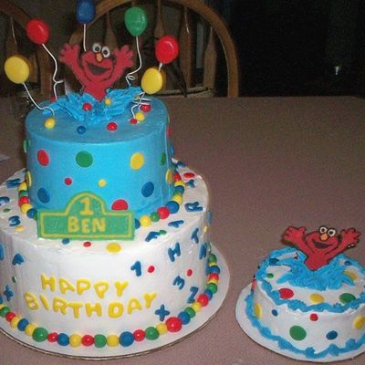 Elmo Cake With Smash Cake
