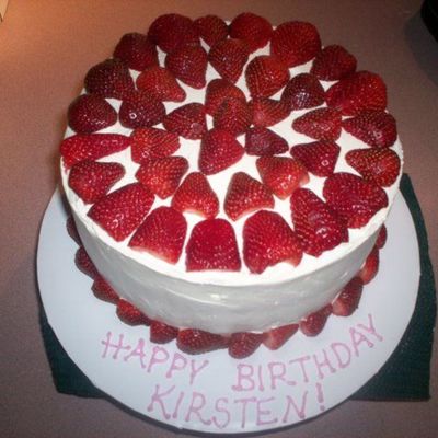 Chocolate Cake, Whipped Frosting, And Strawberries