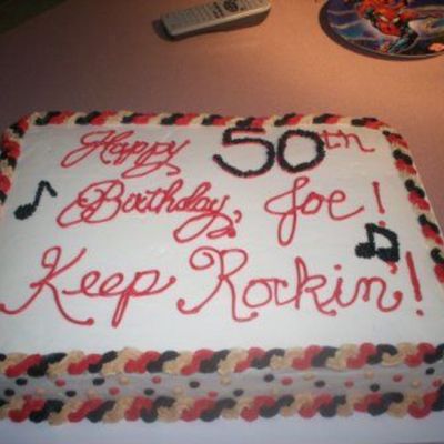 Sheet Cake To Go With Guitar Cake