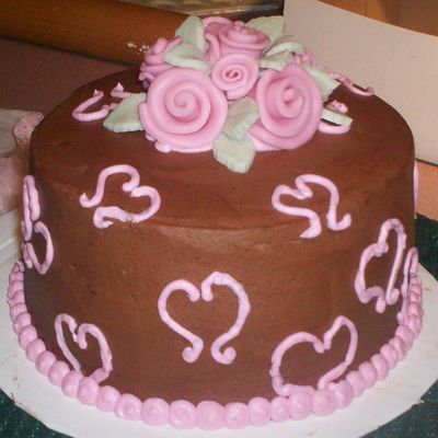 Pink And Brown Birthday Cake