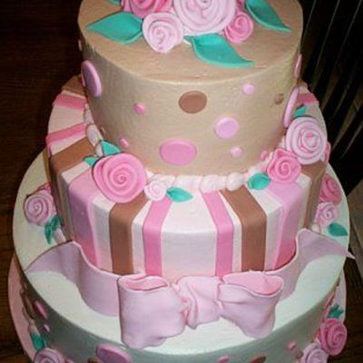 Pink And Brown Graduation Cake