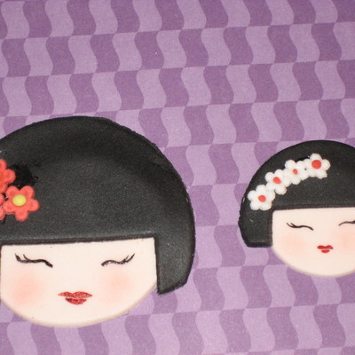 Kokeshi Dolls Cupcakes Toppers