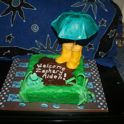 Rain Shower Baby Shower Cake