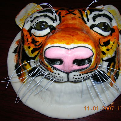 Tiger Head 3D Detailed