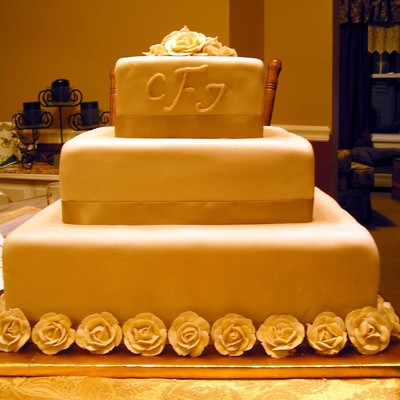 Square Off White Wedding Cake