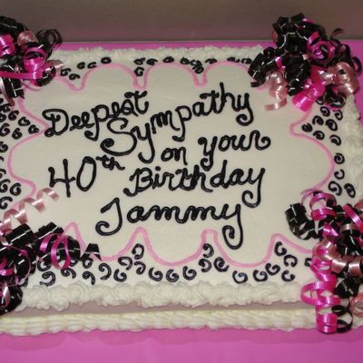 Pink Black And White 40Th Birthday