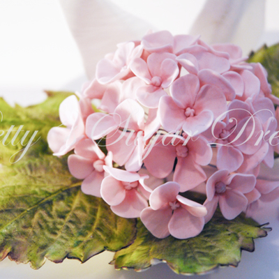 Pink Hydrangea Wedding Cake