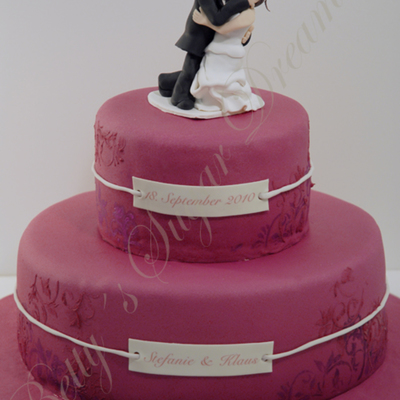 Pink Stencil Wedding Cake