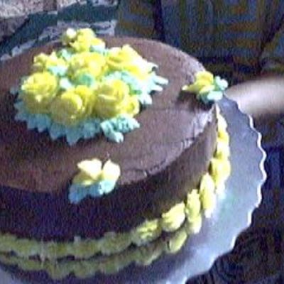 My First Cake Using Chocolate Buttercream