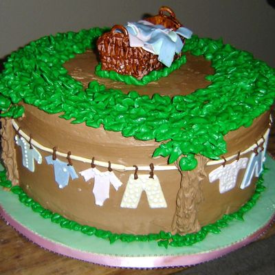 Baby Clothesline Baby Shower Cake