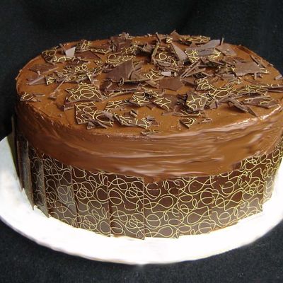 Chocolate Fudge Cake With Chocolate Transfer Plaques