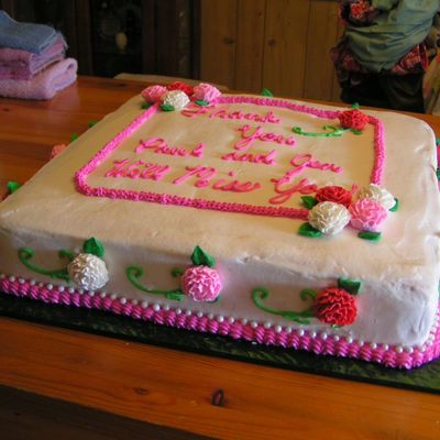 Paul & Jen's Goodbye Cake - Side View