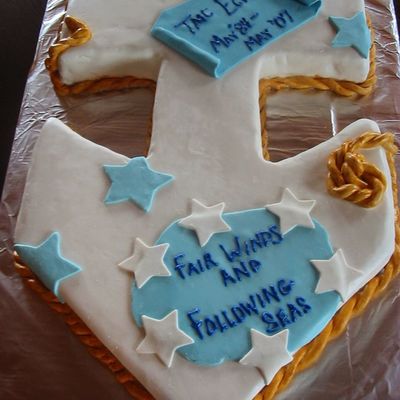 Military Retirement Anchor Cake