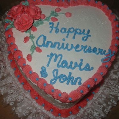 Heart Shape Anniversary Cake